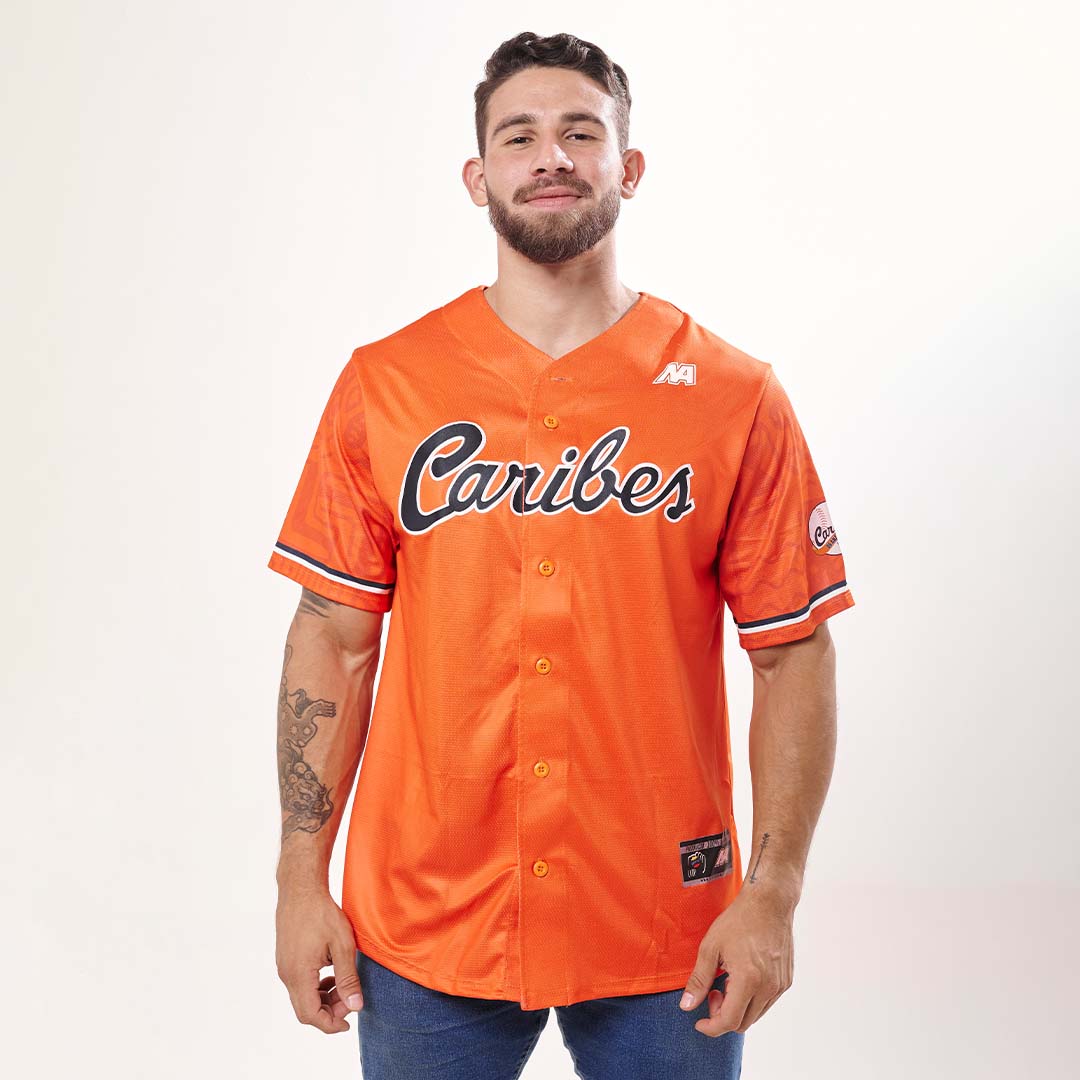caribesnaranja Jersey Oficial Caribes De Anzoategui Visitante Naranja - Imagen 1